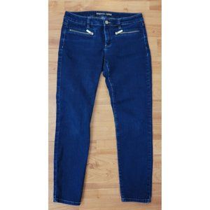 Michael Kors Jeans Women's Sz 6 Blue Skinny Gold Zip Pocket Stretch Cotton Logo